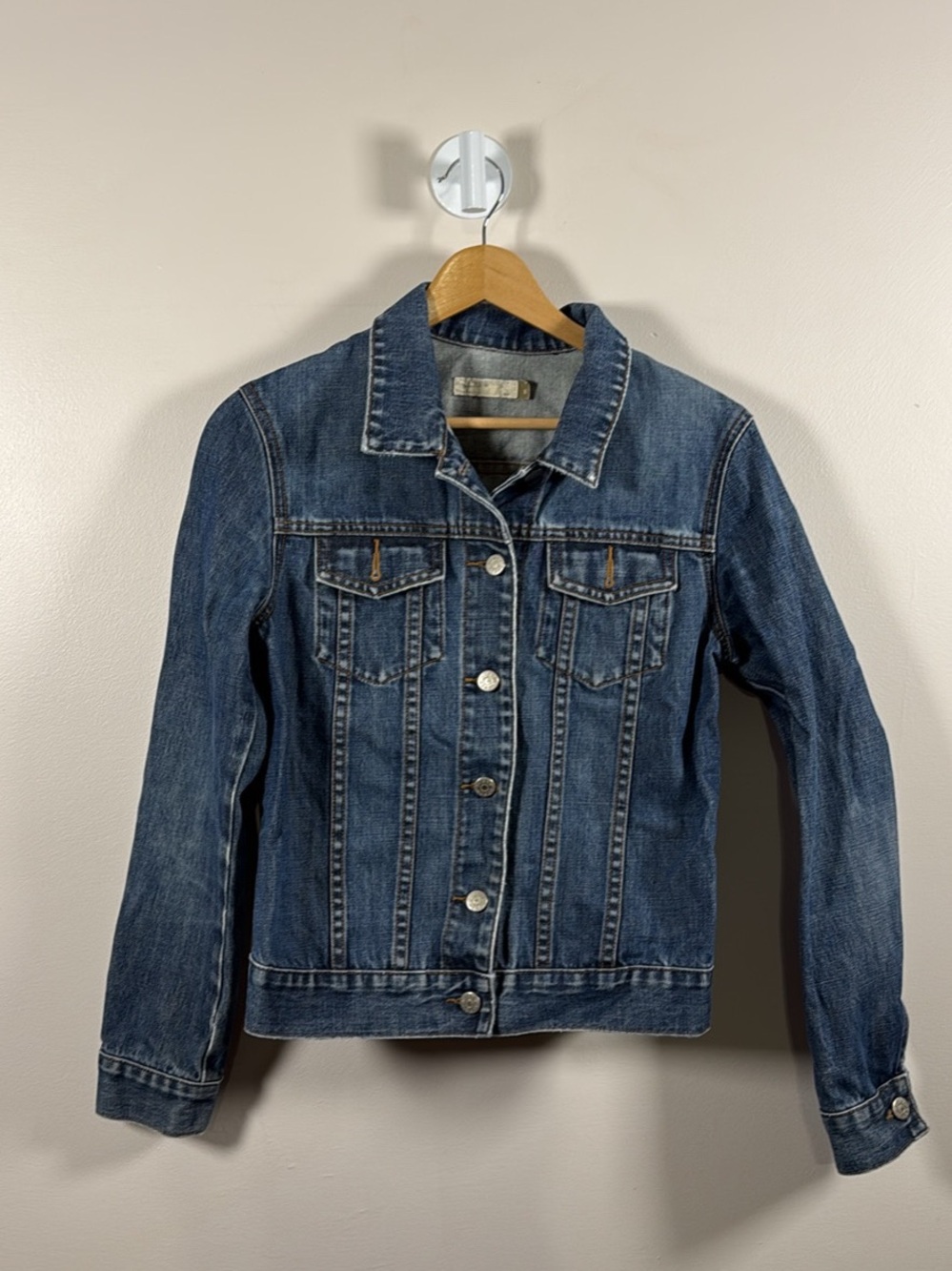 J. Crew Medium Wash Denim Jacket in Blue